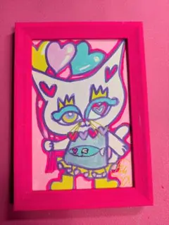 푸센 고양이 엽서 크기 액자와 그림 그림 고양이의 그림 인테리어 고양이
