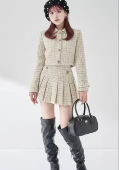 Darich ツイードチェックショートジャケット