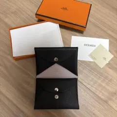 藤*大様 【新品】エルメス カルヴィデュオ ボックスカーフ 名刺入れ 