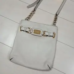 MICHAEL KORS ホワイトレザーショルダーバッグ