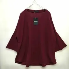 大きいサイズ　タグ付き　ワインレッド 七分袖 トップス 5L