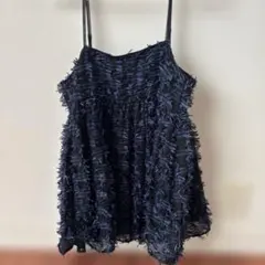 UNITED ARROWS フリンジ キャミソール ブラックのサムネイル