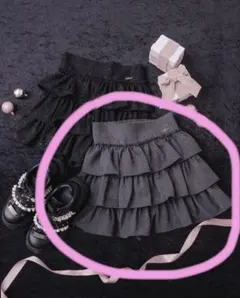 pium ピウム ティアードフリルラメスカート