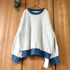 美品【FRIFUL フリフ】ガーター編み オーバーサイズ 長袖 ニット ゆるだぼ