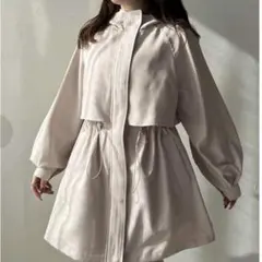 OLIVE des OLIVE フードトレンチチュニックコート トレンチコート