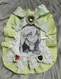 硬質ケースデコ トレカケースデコ リボンデコ 緑 黄緑 B8