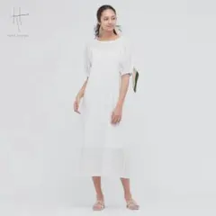 コットンボリュームスリーブワンピース　ユニクロ