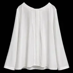 LES MUES Femme レミュー M 長袖ブラウス ホワイト後ろボタン欠品
