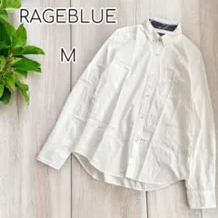 RAGEBLUE コットンシャツ 長袖　BD 白　M