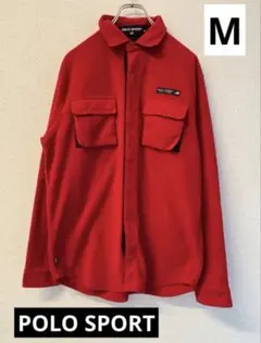 POLO SPORT フリース 長袖シャツ M 赤 古着 90s