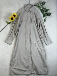 ページボーイ PAGE BOY シャツワンピース アイボリー ロング丈