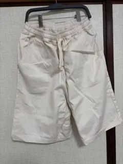 ホワイトショートパンツ ウエストゴム