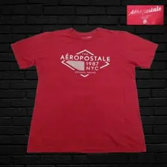 エアロポステール ロゴ Tシャツ 赤 アメカジ ストリート カレッジ 古着 XL
