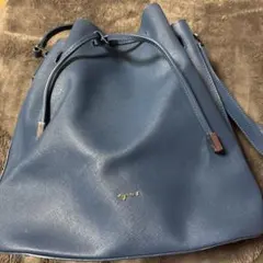agnes b. 巾着型ショルダーバッグ ブルーのサムネイル