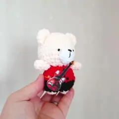ギターを持ったくまさん あみぐるみ