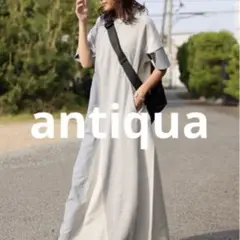 antiqua 3素材切替ドッキングAラインワンピース