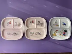 昭和レトロ子ども用プレート ミッキーと101匹わんちゃん　3点セット