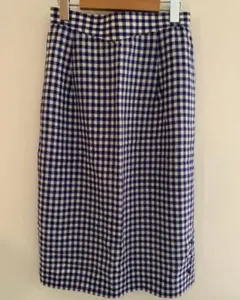 昭和レトロ　青と白のギンガムチェックスカート