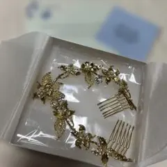 love tiara ヘッドドレス 金色 花