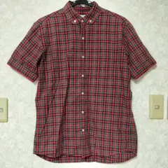 BEAMS　半袖　シャツ　L　丸襟　チェック　ビームス　タータンチェックのサムネイル