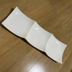 ここたん様 ホワイト三つ仕切り皿 陶器製 3連　前菜プレート