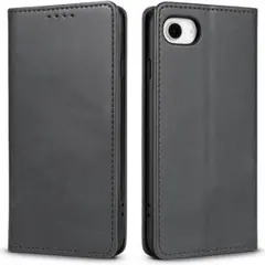 【W41】iPhone16e対応 カート収納手帳型レザーケース