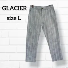 グラシア チェック柄 テーパードパンツ グレー 後ろゴム 春夏秋 ME039