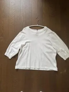 ホワイト Tシャツ M バックジッパー付きのサムネイル