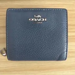 coach 折り畳み財布　青