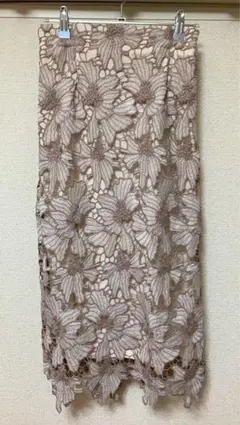 tocco 花柄レースタイトスカート ベージュ