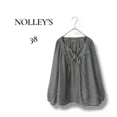 NOLLEY'S レディース　長袖ブラウス　ボーダー　リボン　黒　白　Mサイズのサムネイル