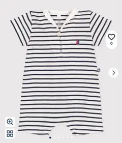 Petit Bateau プチバトー ボーダー マリン ロンパース 半袖