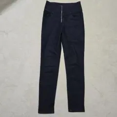 美品 スキニーデニム ハイウエスト ダ－クブルー【S】