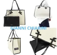 GIANNI CHIARINI トートバッグ イタリア製 キャンバス/レザーのサムネイル