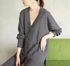 スローブイエナ　ウォッシャブルミラノリブカーディガン
