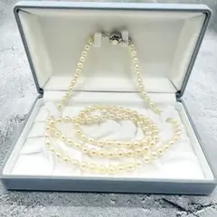 アコヤ本真珠6.3mmロングパールネックレスシルバー刻印88cm