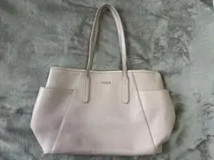 FURLA ピンクベージュ　レザー トートバッグ