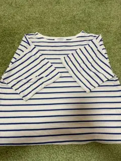 LOWRYS FARM ストライプ 五分袖 Tシャツ