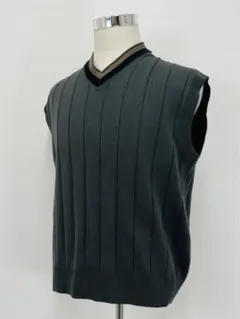 GU⭐︎大人モード系⭐︎春夏の重ね着に⭐︎メンズVネックニットベストM【中古】C76