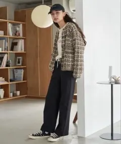 【美品】フリークスストア　ツイーディー ニットジャケット F