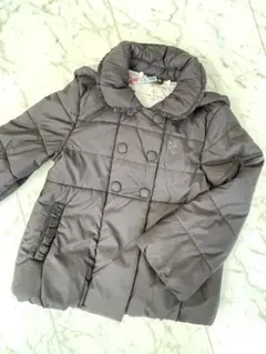 【美品】組曲　中綿ダウンコート　ブラウン　クリーニング済　120センチ