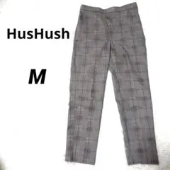 HusHushハッシュアッシュ グレー系チェック スラックス パンツ 【M】