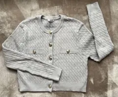 INGNI グレー ケーブルニット カーディガン Mサイズ