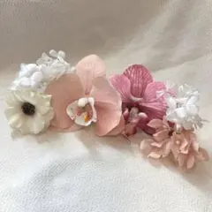 ‼️値下げ‼️胡蝶蘭と小花のヘアピンセットヘアアクセサリーアーティフィシャルフラワーのサムネイル