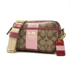 COACH Stripe Pink Signature Bag カメラバッグのサムネイル