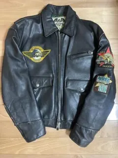 限界値下げAVIREXレザーライダースジャケット　90年レアタグ (今週まで）