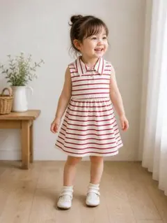 ZARA ザラ　ベビー　キッズ　100 95 ボーダーノースリーブ　ワンピースのサムネイル