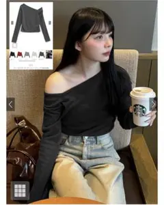 ワンショルダーギャザースリーブトップス[dk1260]