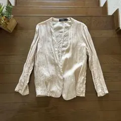 MuNich ミューニック♡リネン　ノーカラージャケット 麻　ブラウス　日本製のサムネイル
