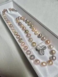 A6263 本物　ネックレス 本真珠 淡水　真珠　パール 無加工、無調色、天然